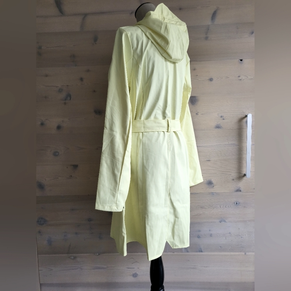NWT Rains Curve Belted Raincoat Trench, Women's M/L Color Straw - Picture 2 of 15